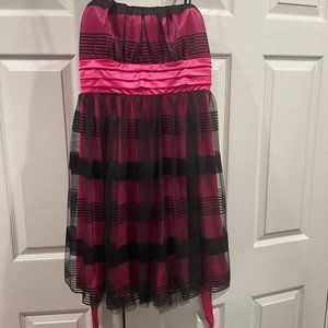 Pink and black dress